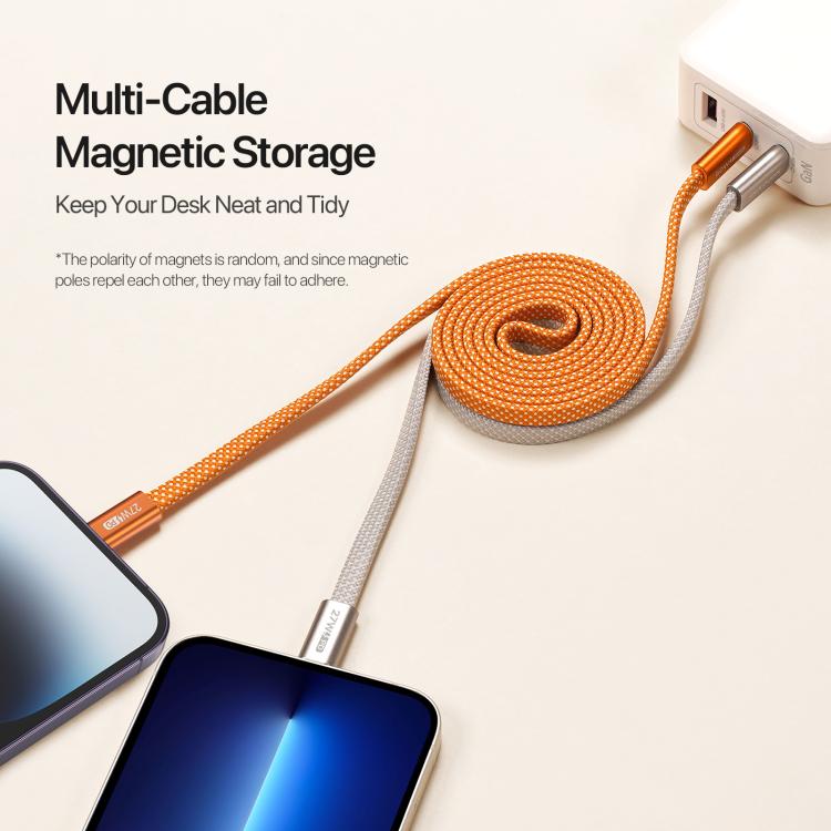 DUX DUCIS AUTO Series 27W Type-C to 8 Pin Magnetic Nylon Braided Data Cable, Length: 1m