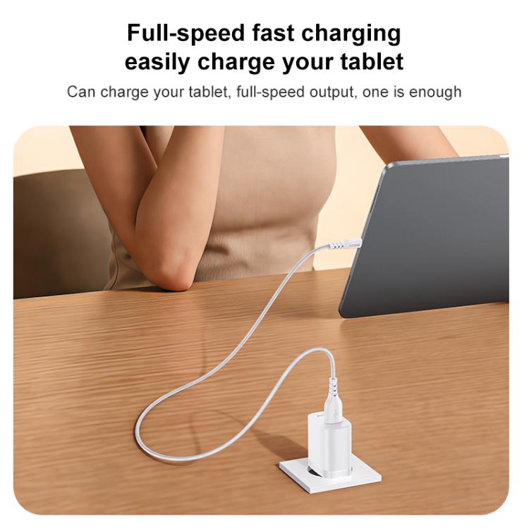 Yesido 18W USB Single Interface Charger Set, Plug:EU Plug - White