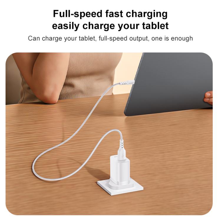 Yesido 18W USB Single Interface Charger Set with USB to Type-C Cable, Plug:UK Plug - White