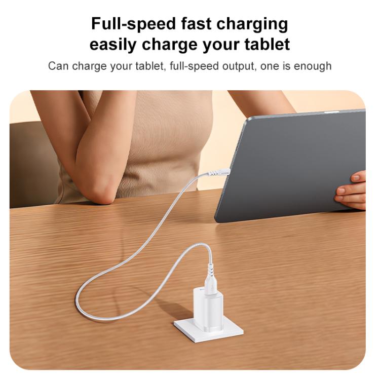 Yesido 18W USB Single Interface Charger Set, Plug:US Plug - White