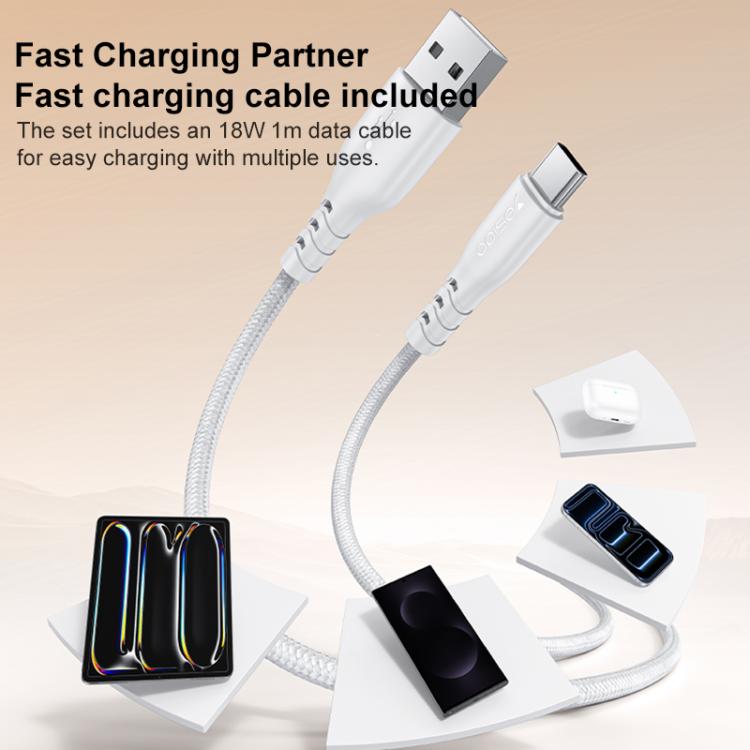 Yesido 18W USB Single Interface Charger Set, Plug:US Plug - White