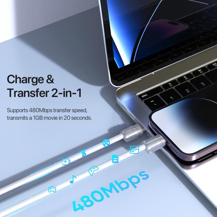 DUX DUCIS LCBA Series 27W Type-C to 8 Pin Lanyard Fast Charging Data Cable, Length: 30cm