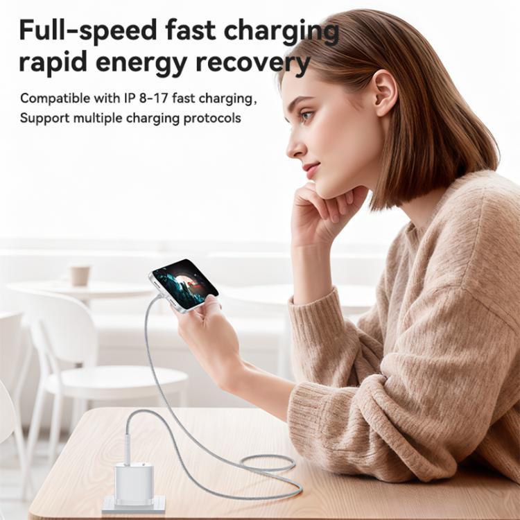 Yesido YC20U PD35W USB-C / Type-C Single Port Fast Charger Set with Type-C to Type-C Cable, US Plug - White