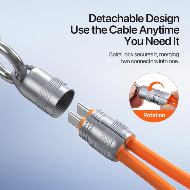 DUX DUCIS LCBA Series 60W Type-C to Type-C Lanyard Fast Charging Data Cable, Length: 30cm