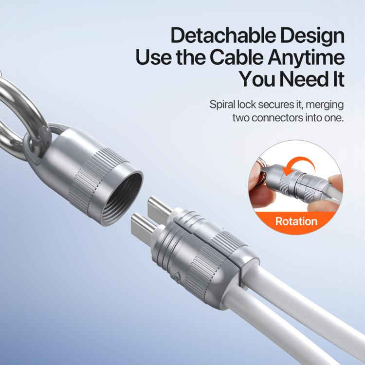 DUX DUCIS LCBA Series 60W Type-C to Type-C Lanyard Fast Charging Data Cable, Length: 30cm