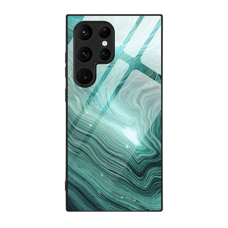 For Samsung Galaxy S26 Ultra 5G Marble Pattern Glass Protective Phone Case