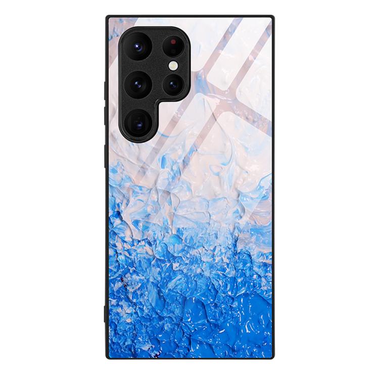 For Samsung Galaxy S26 Ultra 5G Marble Pattern Glass Protective Phone Case