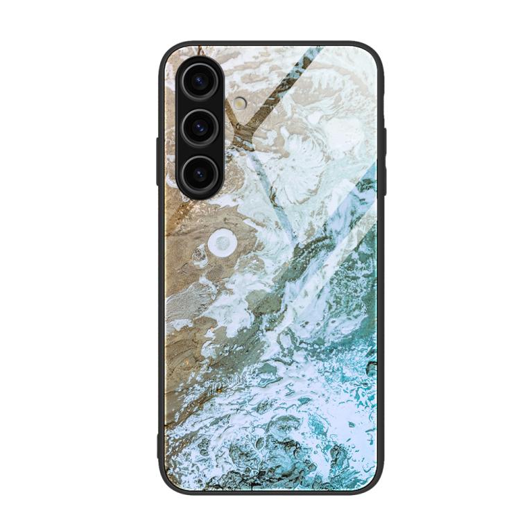 For Samsung Galaxy S26+ 5G Marble Pattern Glass Protective Phone Case