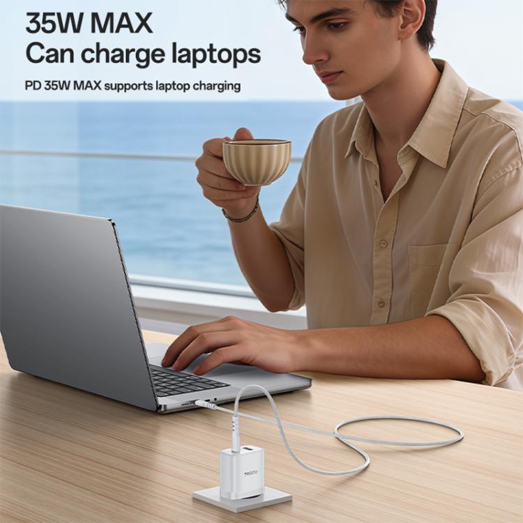 Yesido PD35W Type-C, USB Fast Charger Kit with Type-C to Type-C Cable, Plug:EU Plug - White