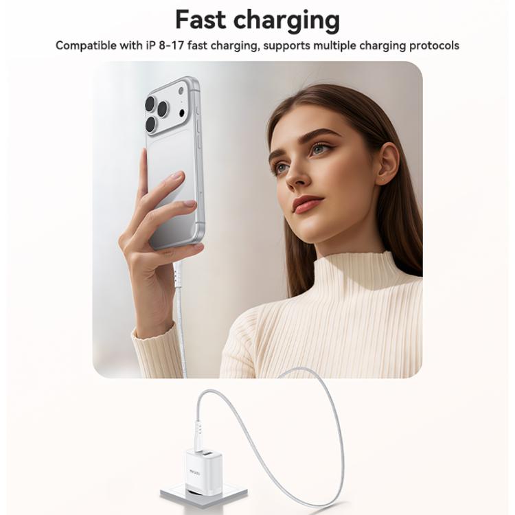 Yesido PD35W Type-C, USB Fast Charger Kit with Type-C to Type-C Cable, Plug:EU Plug - White