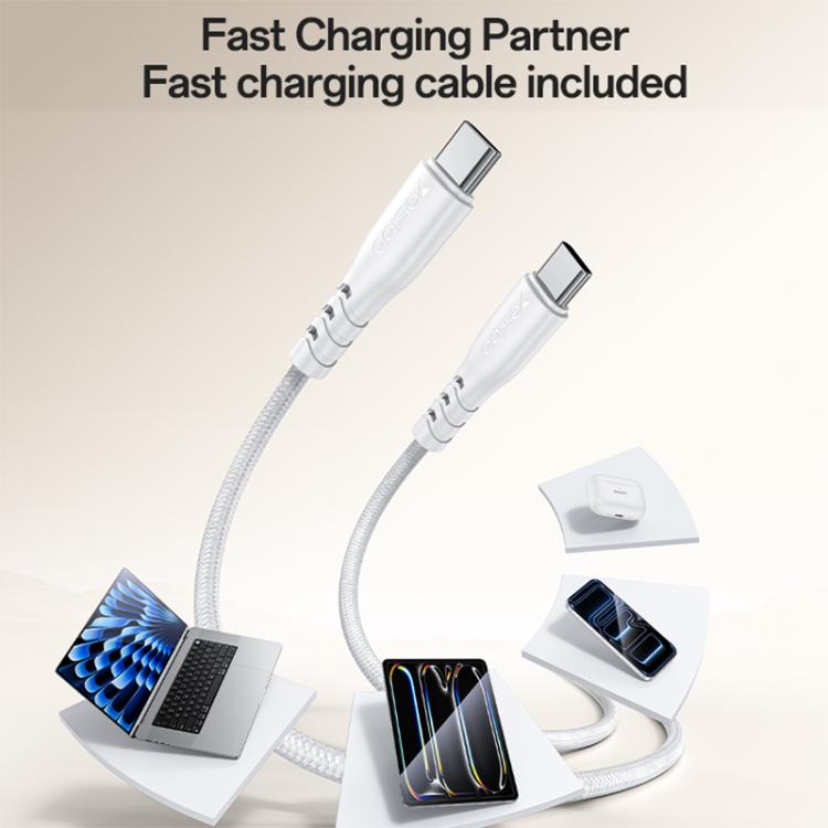 Yesido PD35W Type-C, USB Fast Charger Kit with Type-C to Type-C Cable, Plug:EU Plug - White