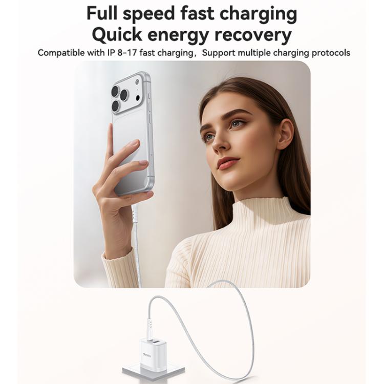Yesido PD35W Type-C, USB Fast Charger Kit with Type-C to Type-C Cable, Plug:US Plug - White