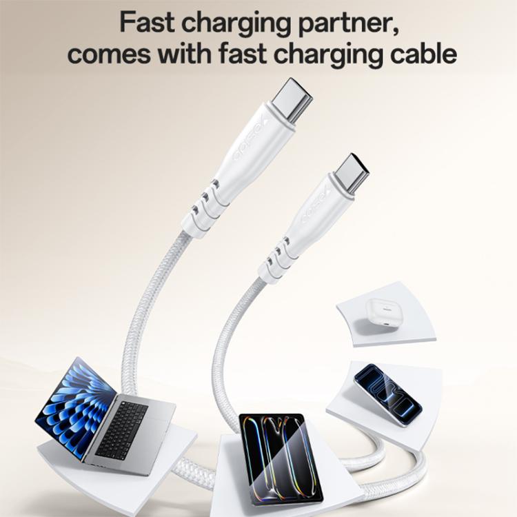 Yesido PD35W Type-C, USB Fast Charger Kit with Type-C to Type-C Cable, Plug:US Plug - White