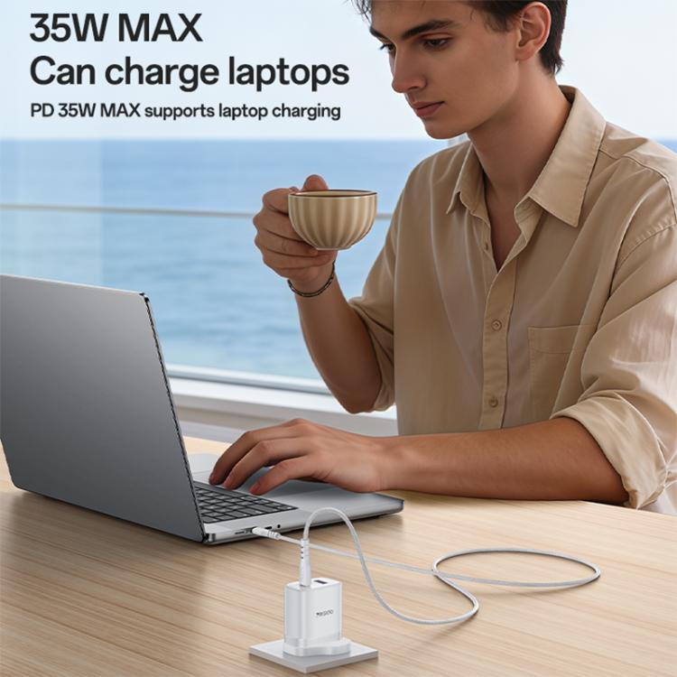 Yesido PD35W Type-C, USB Fast Charger Kit with Type-C to Type-C Cable, Plug:UK Plug - White