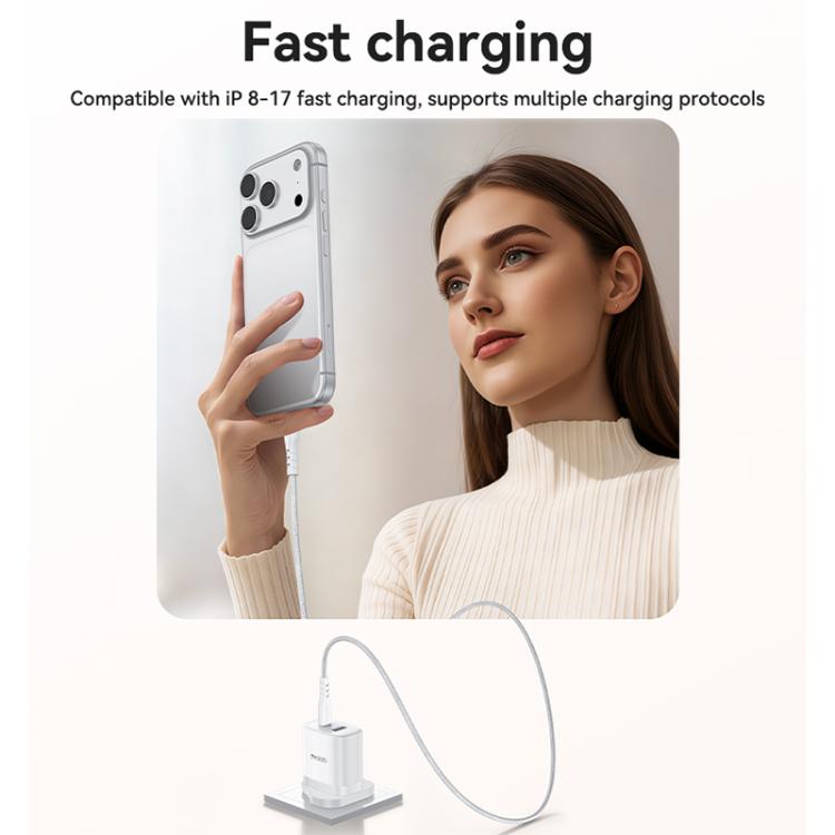 Yesido PD35W Type-C, USB Fast Charger Kit with Type-C to Type-C Cable, Plug:UK Plug - White