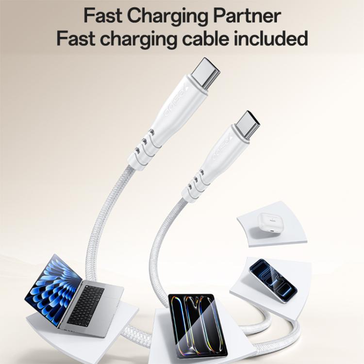Yesido PD35W Type-C, USB Fast Charger Kit with Type-C to Type-C Cable, Plug:UK Plug - White