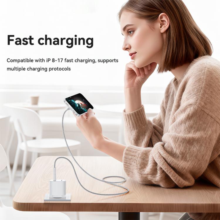 Yesido YC107 PD35W USB-C / Type-C Single Port Fast Charger Set with Type-C to Type-C Cable, EU Plug - White