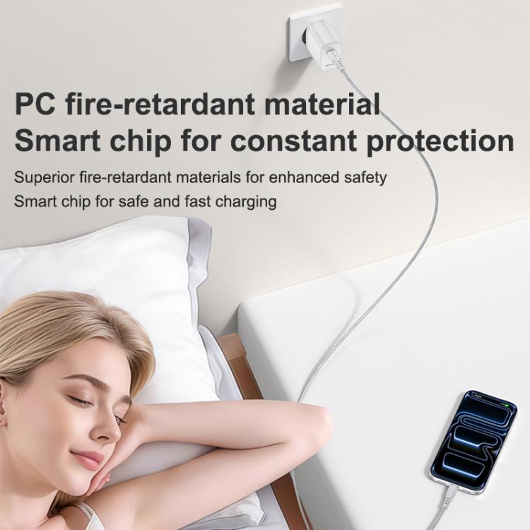 Yesido YC107 PD35W USB-C / Type-C Single Port Fast Charger Set with Type-C to Type-C Cable, EU Plug - White