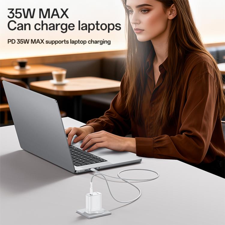 Yesido YC153 PD35W USB-C / Type-C Single Port Fast Charger Set with Type-C to Type-C Cable, UK Plug - White