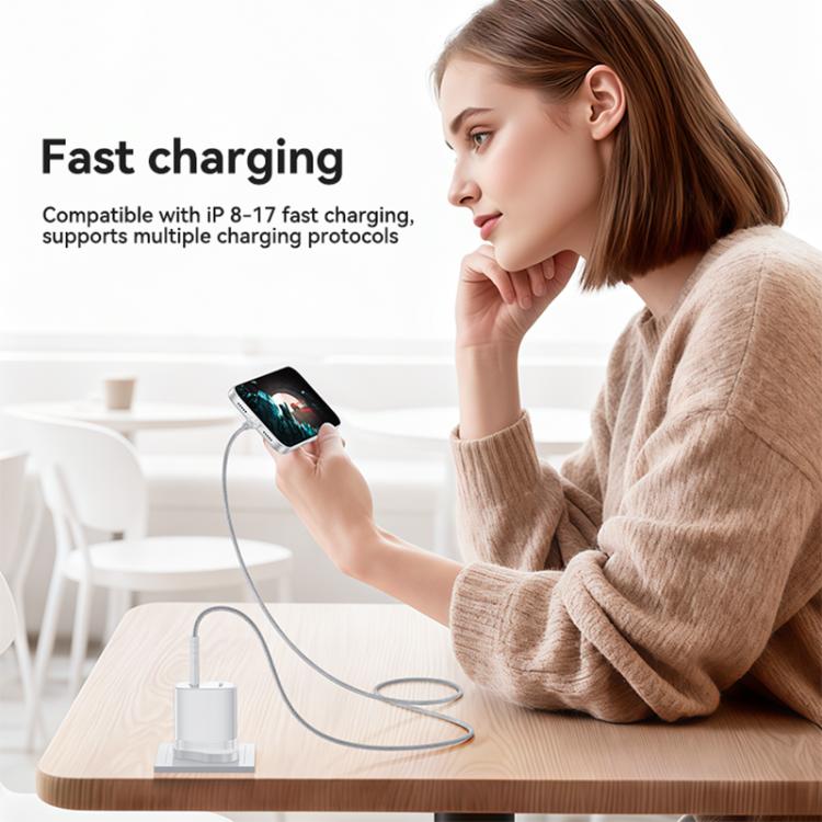 Yesido YC153 PD35W USB-C / Type-C Single Port Fast Charger Set with Type-C to Type-C Cable, UK Plug - White