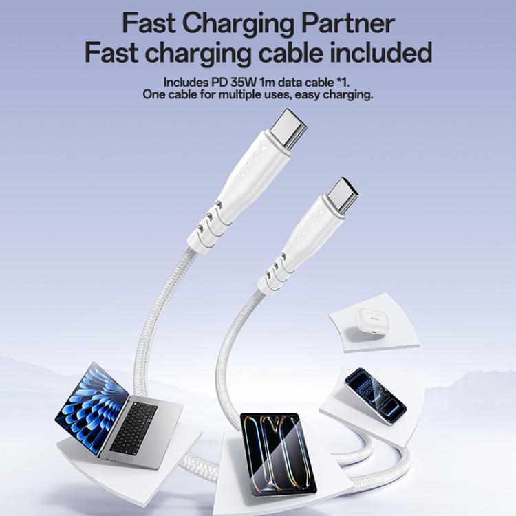 Yesido YC153 PD35W USB-C / Type-C Single Port Fast Charger Set with Type-C to Type-C Cable, UK Plug - White