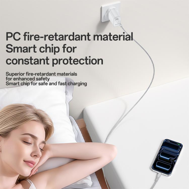 Yesido YC153 PD35W USB-C / Type-C Single Port Fast Charger Set with Type-C to Type-C Cable, UK Plug - White