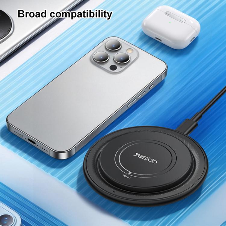 Yesido DS39 15W Desktop Pad Magnetic Wireless Charger - Black