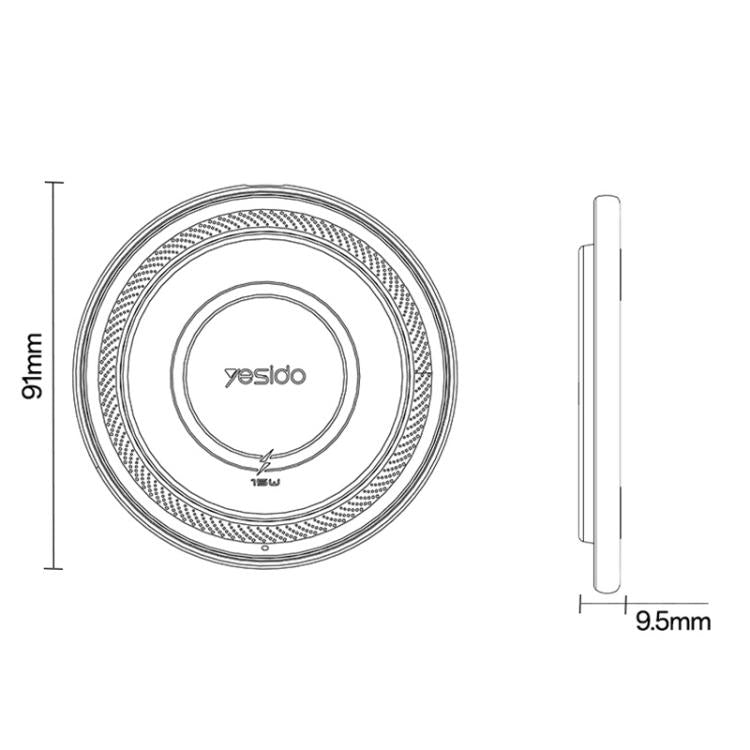 Yesido DS39 15W Desktop Pad Magnetic Wireless Charger - Black