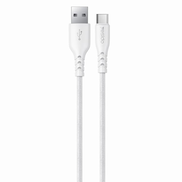 Yesido YC104 12W 2.4A USB Dual Ports Charger Set with 1m USB to Type-C Data Cable, EU Plug - White