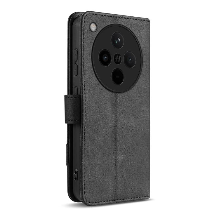 For OPPO Find X8 AZNS A2 Series Tri-Card Wallet RFID Vegan Leather Phone Case with Strap