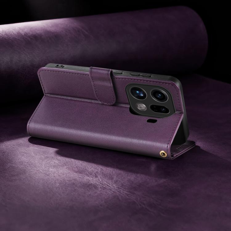 For OPPO Find X9 Pro AZNS A2 Series Tri-Card Wallet RFID Vegan Leather Phone Case with Strap