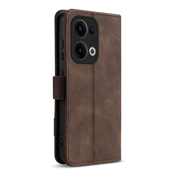 For OPPO Reno13 5G Global AZNS A2 Series Tri-Card Wallet RFID Vegan Leather Phone Case with Strap