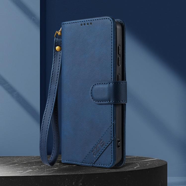 For OPPO Reno13 5G Global AZNS A2 Series Tri-Card Wallet RFID Vegan Leather Phone Case with Strap