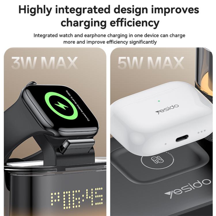 Yesido DS37 25W 6-in-1 Multi-Functional Magnetic Wireless Charging Station - Black