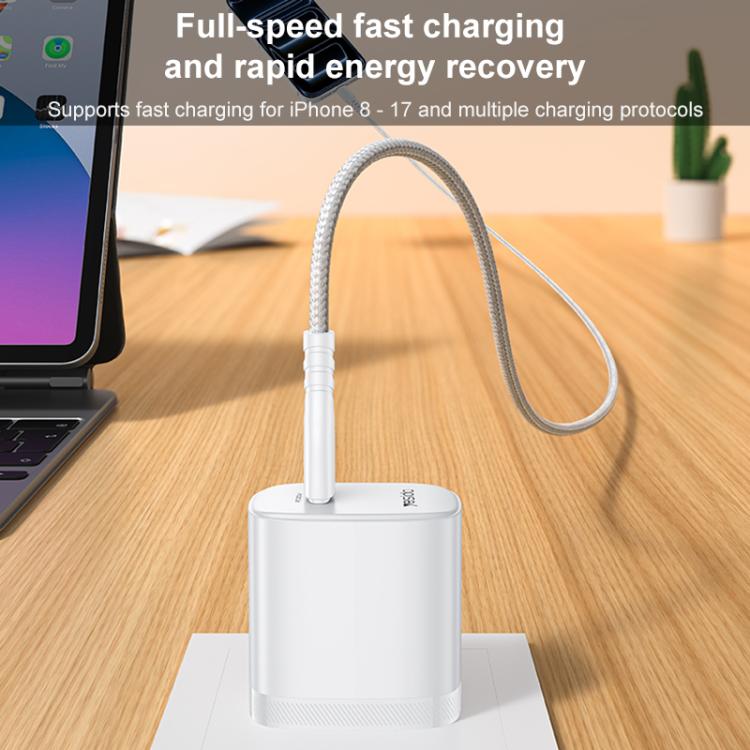 Yesido YC18U PD20W Type-C Charger Set with 1m Type-C to Type-C Data Cable, US Plug - White
