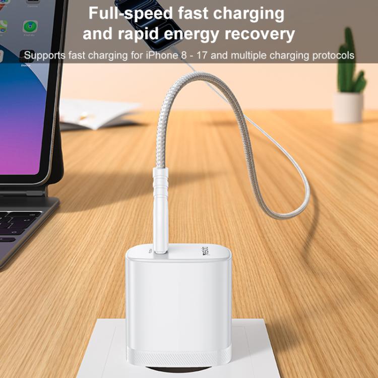 Yesido YC105 PD20W Type-C Charger Set with 1m Type-C to Type-C Data Cable, EU Plug - White