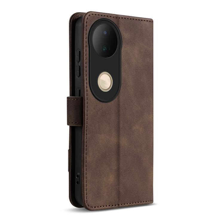 For vivo S20 AZNS A2 Series Tri-Card Wallet RFID Vegan Leather Phone Case with Strap