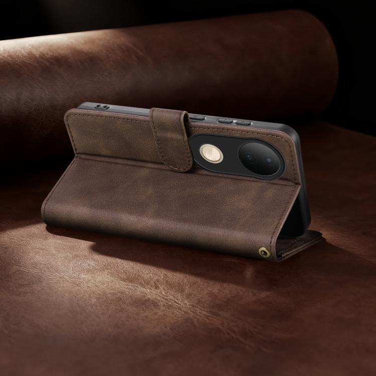 For vivo S20 AZNS A2 Series Tri-Card Wallet RFID Vegan Leather Phone Case with Strap