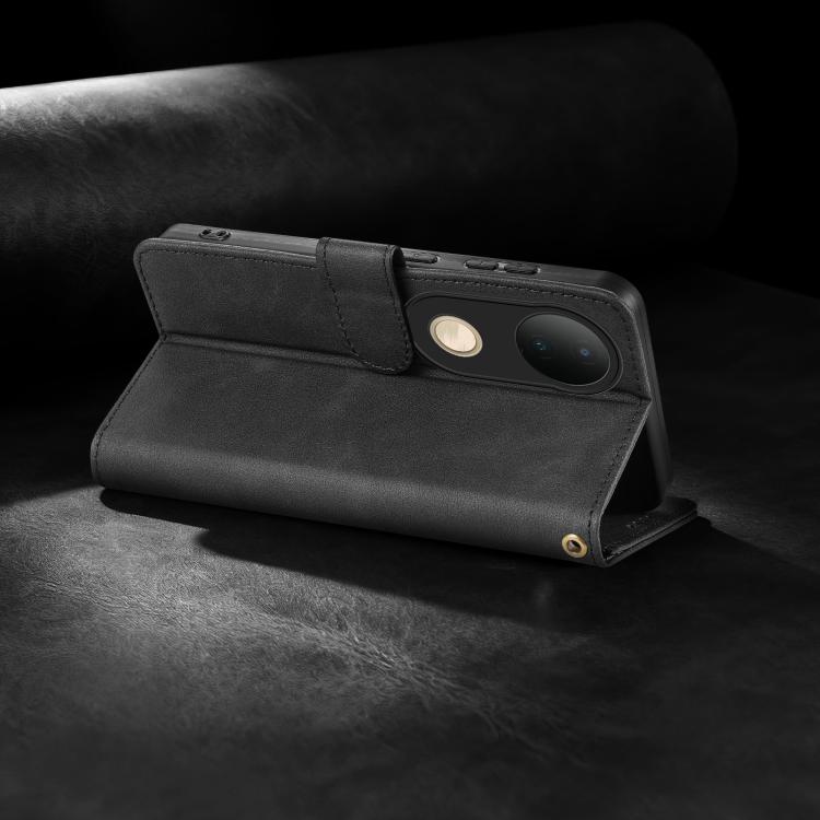 For vivo S20 AZNS A2 Series Tri-Card Wallet RFID Vegan Leather Phone Case with Strap
