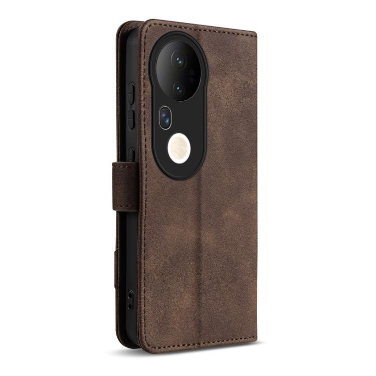 For vivo S20 Pro AZNS A2 Series Tri-Card Wallet RFID Vegan Leather Phone Case with Strap