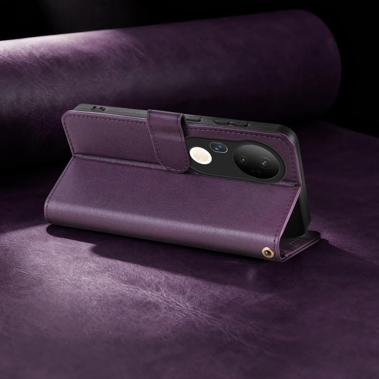 For vivo S20 Pro AZNS A2 Series Tri-Card Wallet RFID Vegan Leather Phone Case with Strap