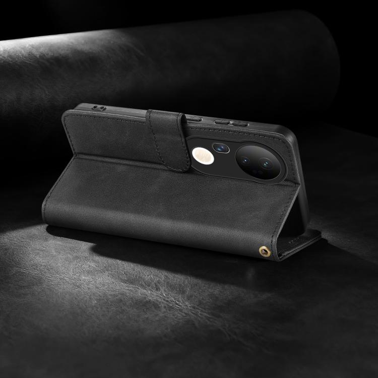 For vivo S20 Pro AZNS A2 Series Tri-Card Wallet RFID Vegan Leather Phone Case with Strap
