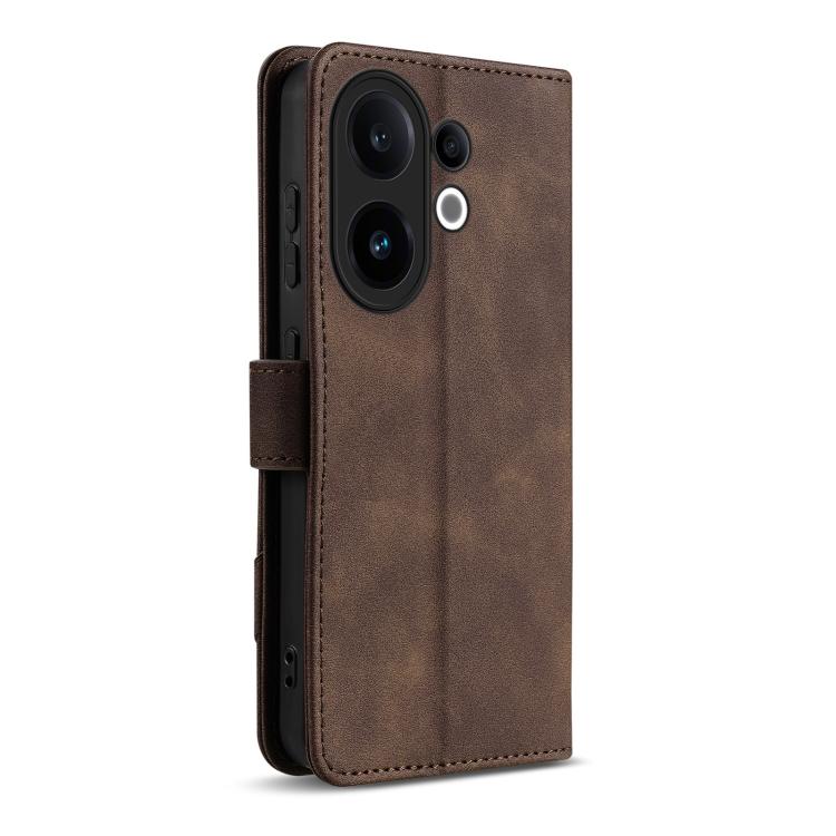 For vivo S30 AZNS A2 Series Tri-Card Wallet RFID Vegan Leather Phone Case with Strap