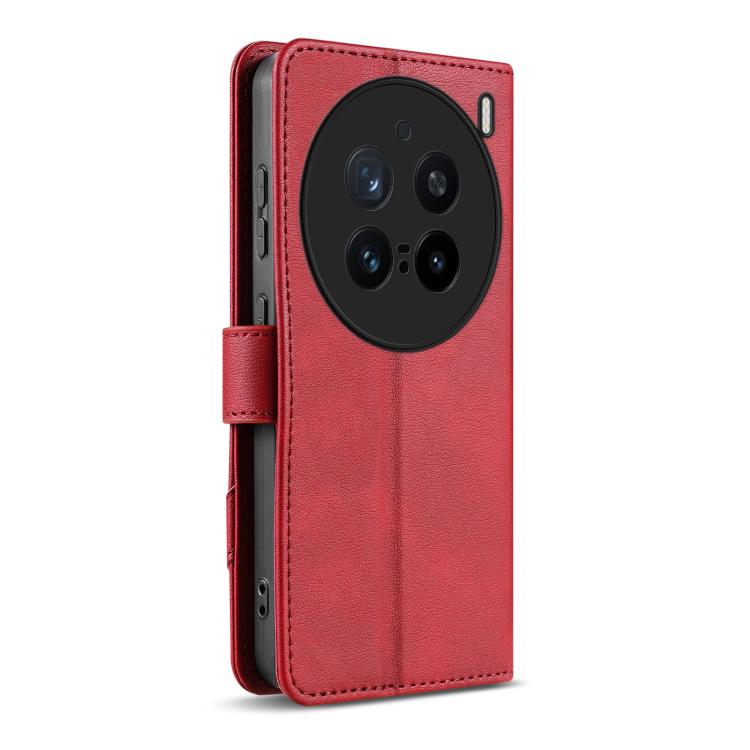 For vivo X200 Pro AZNS A2 Series Tri-Card Wallet RFID Vegan Leather Phone Case with Strap