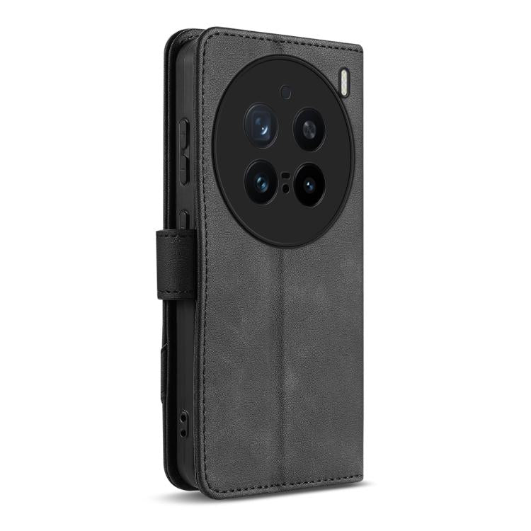 For vivo X200 Pro AZNS A2 Series Tri-Card Wallet RFID Vegan Leather Phone Case with Strap