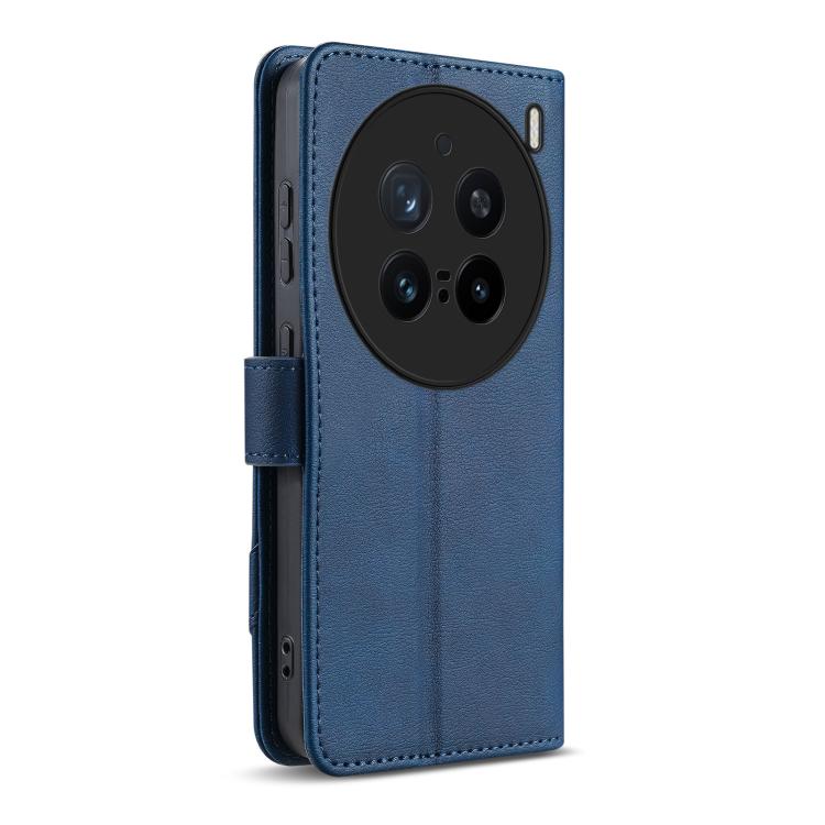 For vivo X200 Pro AZNS A2 Series Tri-Card Wallet RFID Vegan Leather Phone Case with Strap