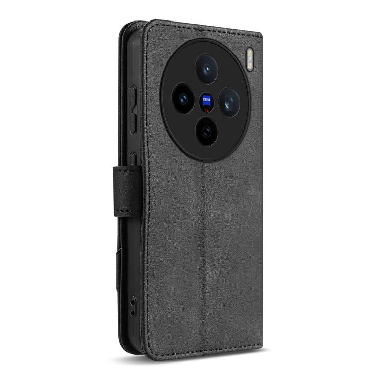 For vivo X200s AZNS A2 Series Tri-Card Wallet RFID Vegan Leather Phone Case with Strap