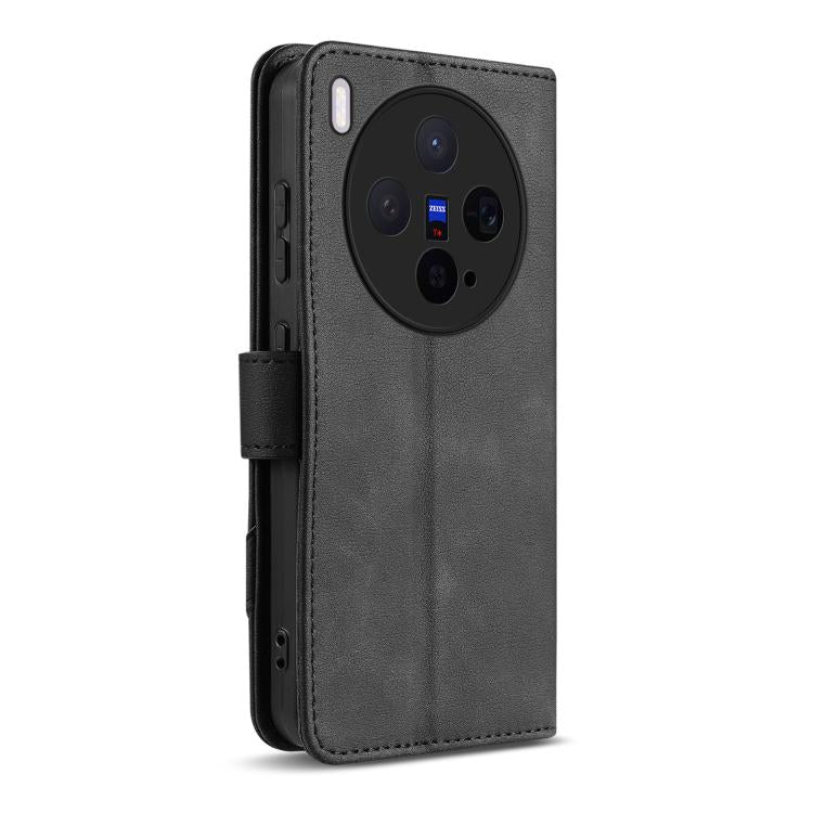 For vivo X300 AZNS A2 Series Tri-Card Wallet RFID Vegan Leather Phone Case with Strap