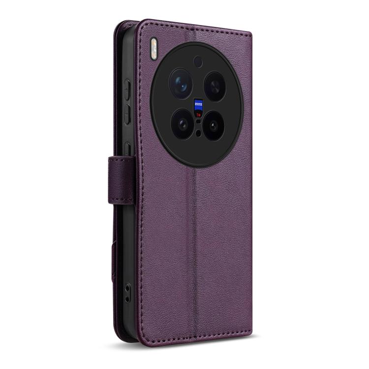 For vivo X300 Pro AZNS A2 Series Tri-Card Wallet RFID Vegan Leather Phone Case with Strap