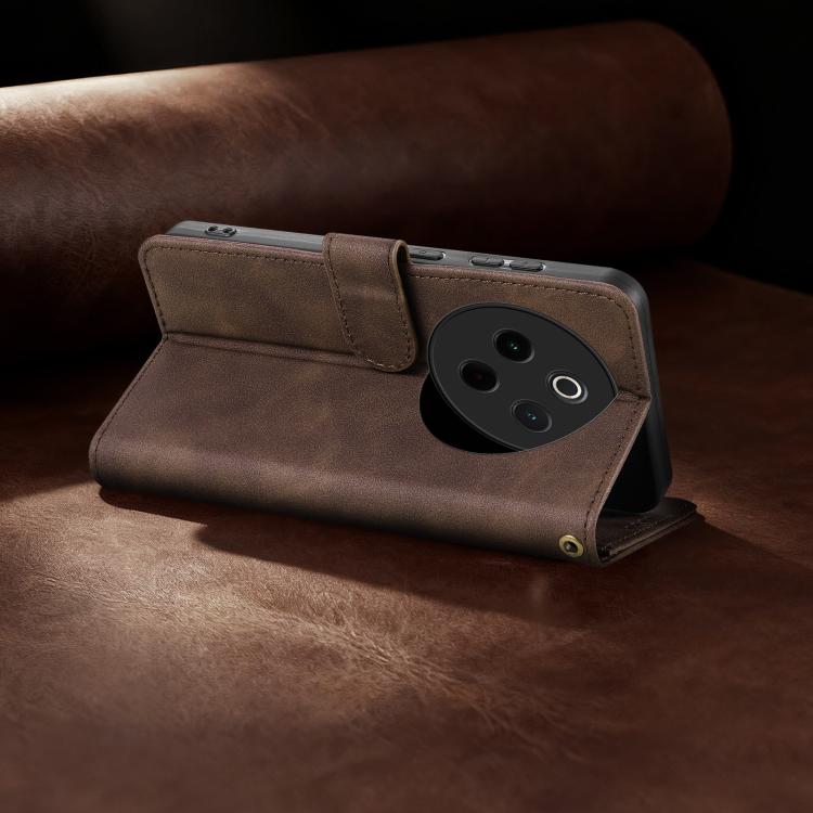 For vivo Y300 Pro / Y300 Pro+ AZNS A2 Series Tri-Card Wallet RFID Vegan Leather Phone Case with Strap